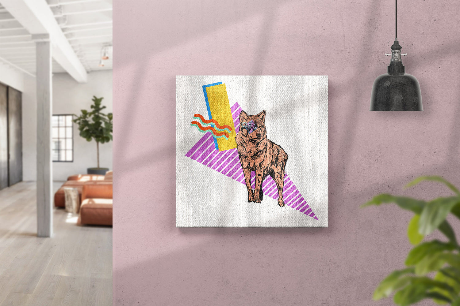 Red Heavy Metal Glam Wolf