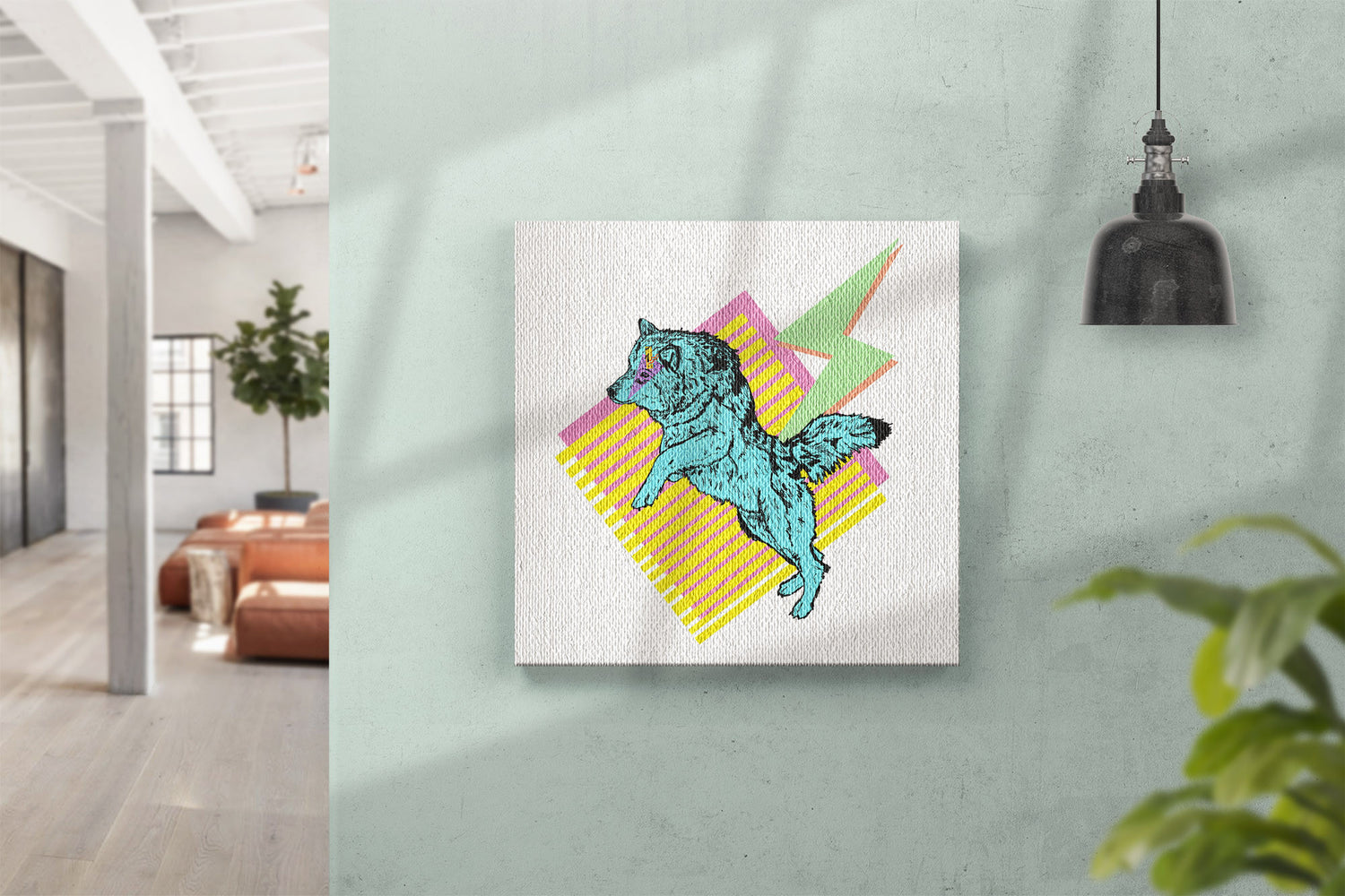 Blue Heavy Metal Glam Wolf