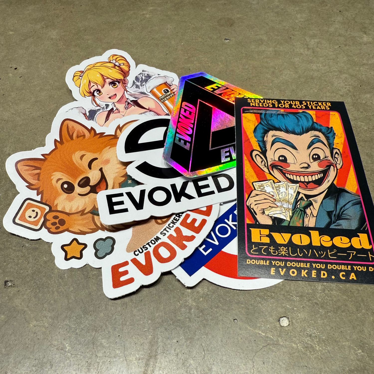 custom sticker sample pack
