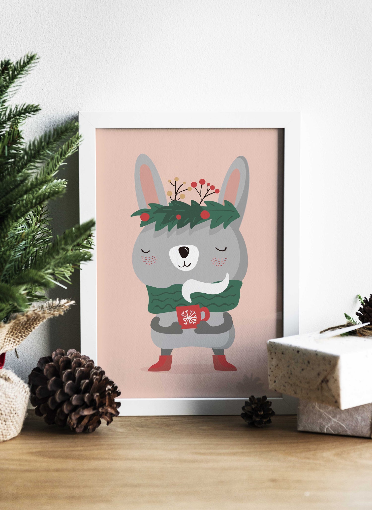 Hand Drawn Christmas Rabbit