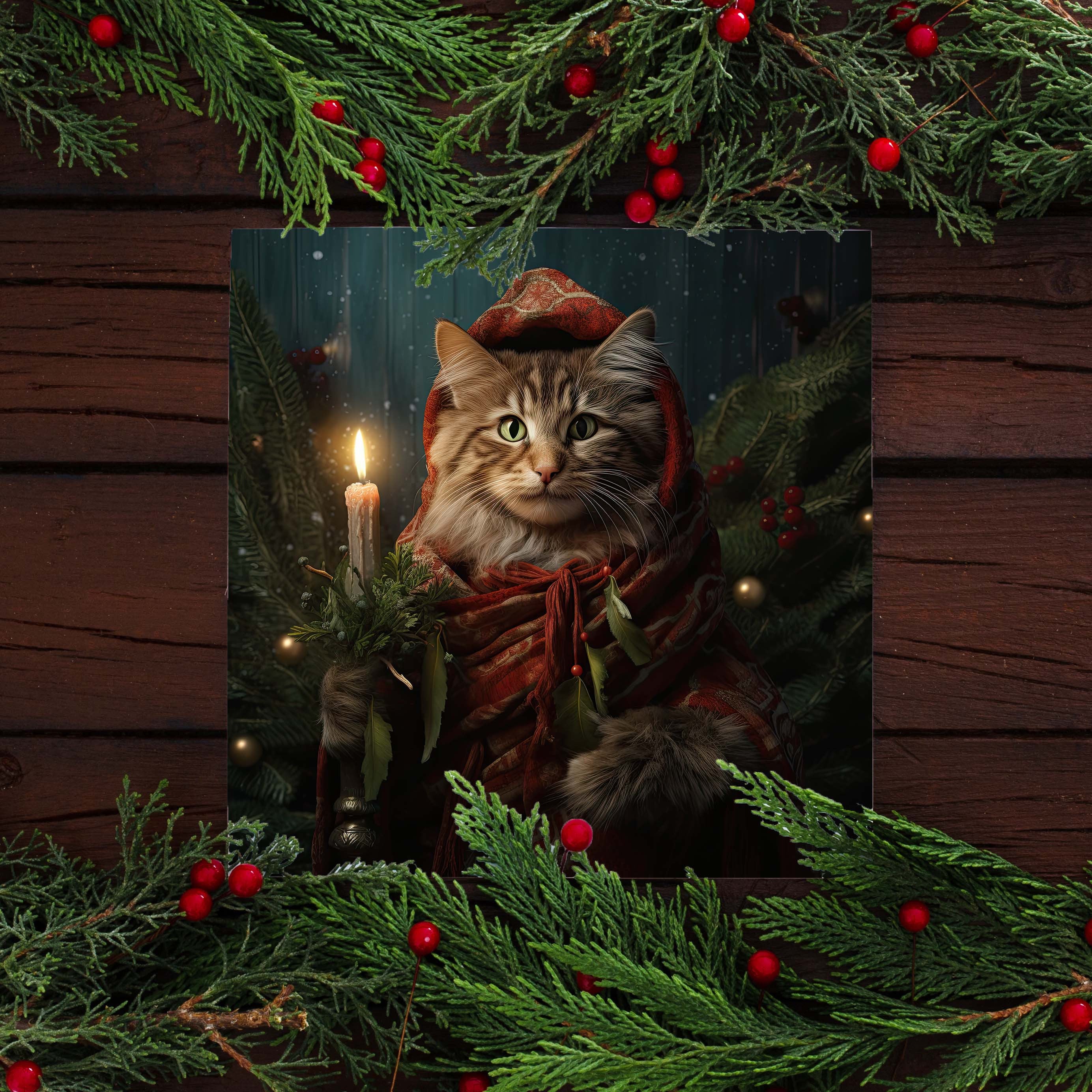 Red Cloaked Yule Cat