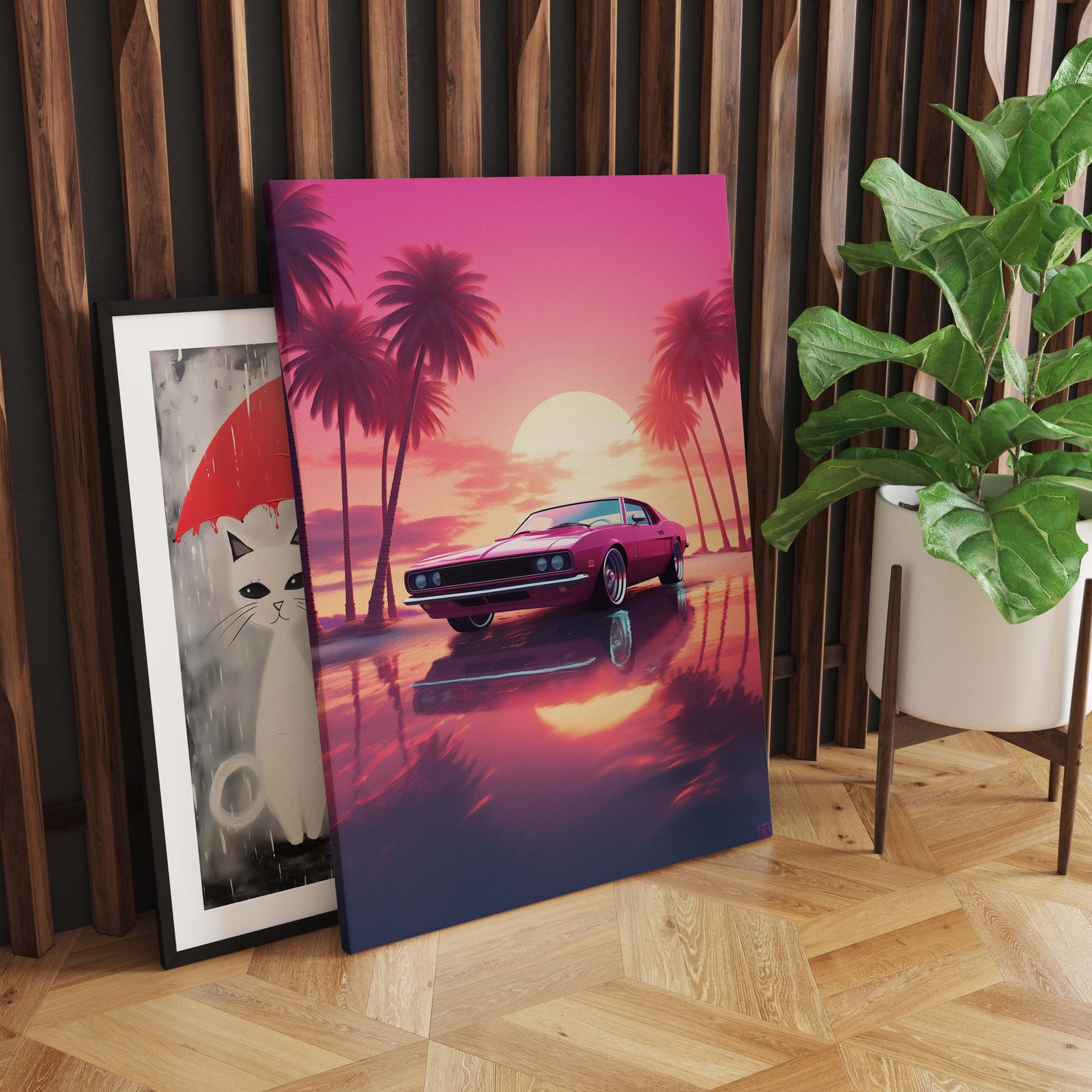 Car and Palms