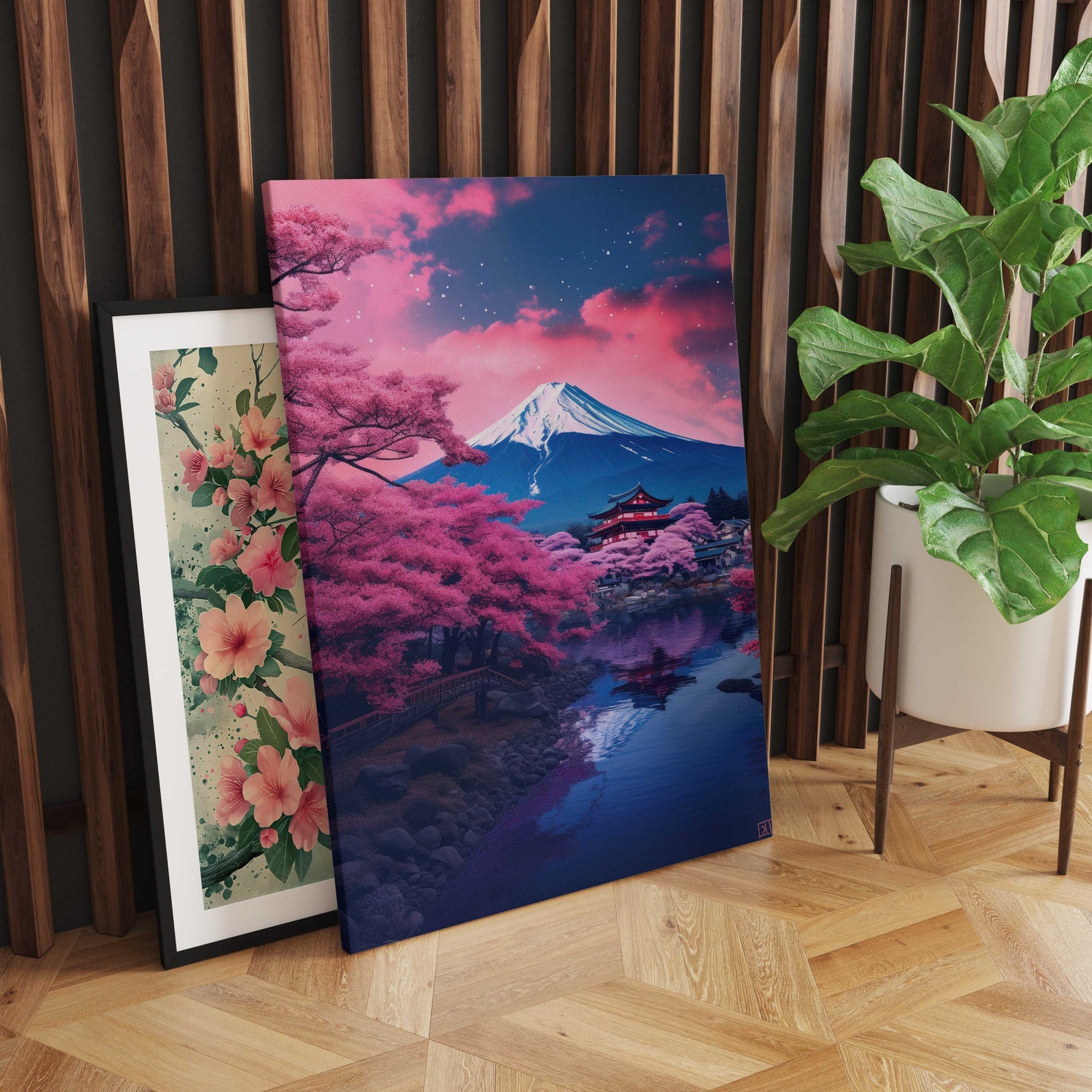 Japanese Cherry Blossoms and Mountain View