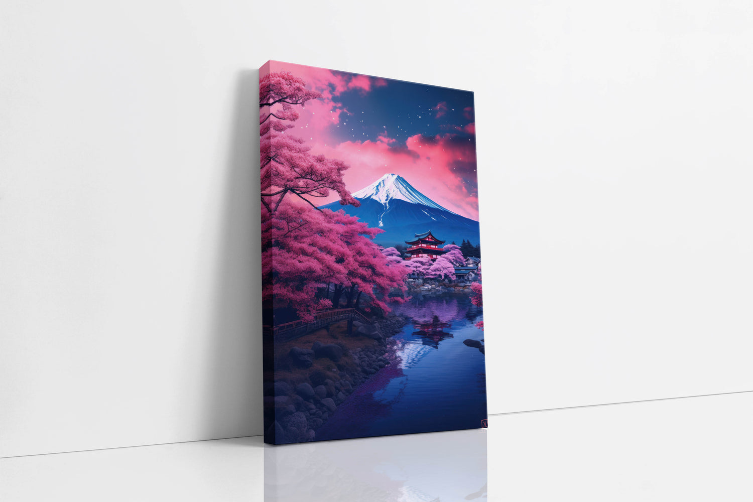 Japanese Cherry Blossoms and Mountain View